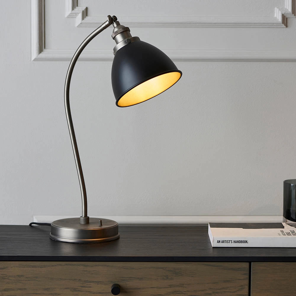 Lampada da scrivania vintage nera E14 Endon Franklin