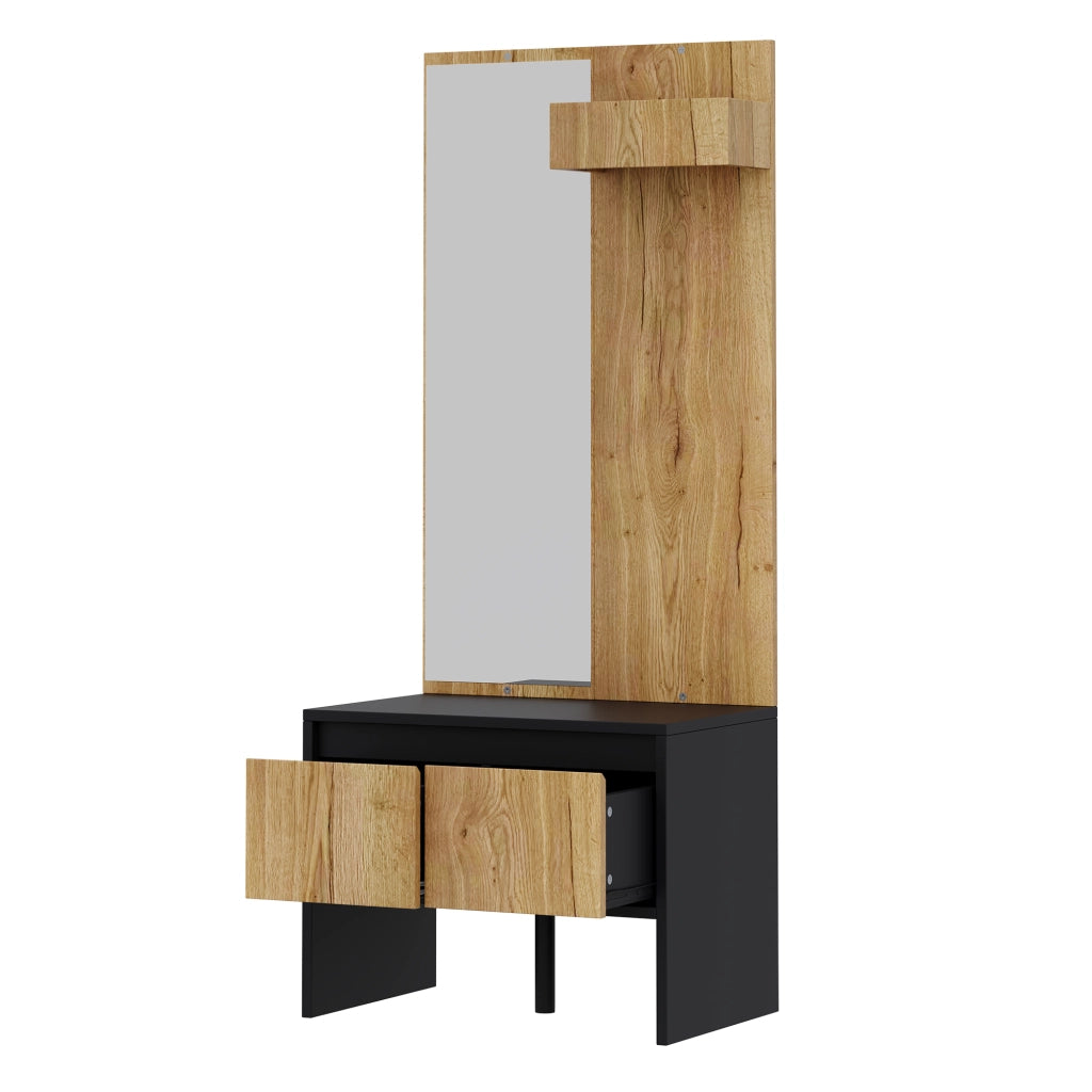MOBILE INGRESSO 3 in 1 60x38x145 cm con specchio, appendiabiti e 2 cassetti
