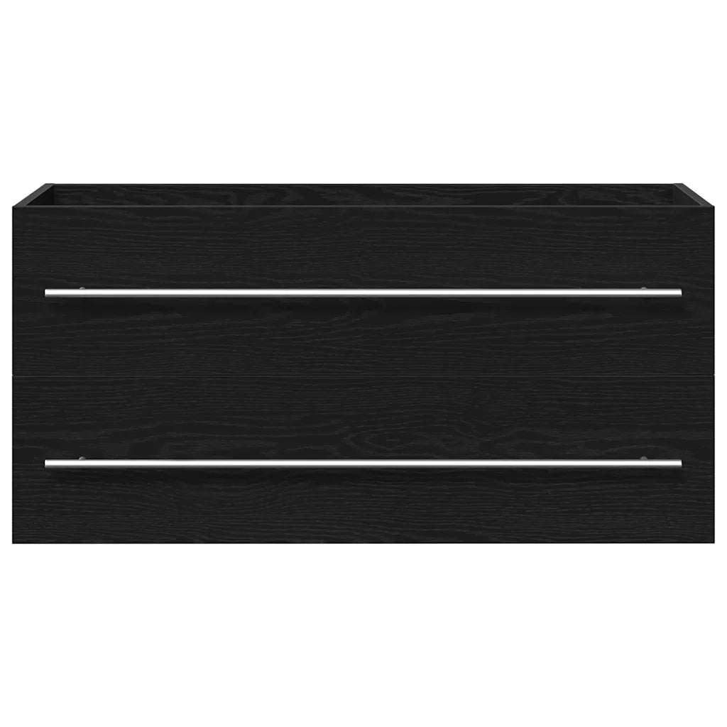 Mobile Lavabo | Armadio Lavabo Bagno Nero 100x38,5x48cm Legno Multistrato