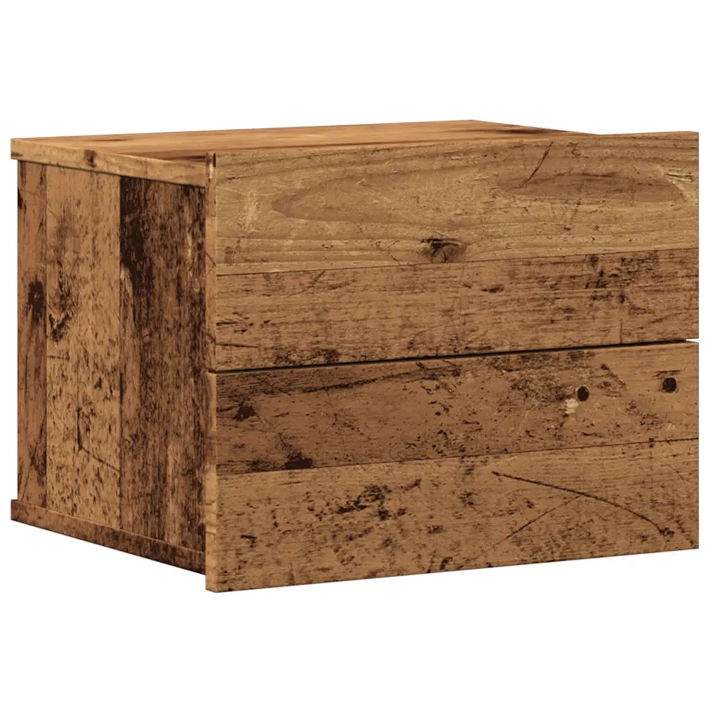 Comodini a Muro 2 pz Legno Antico 40x32x30 cm 855945