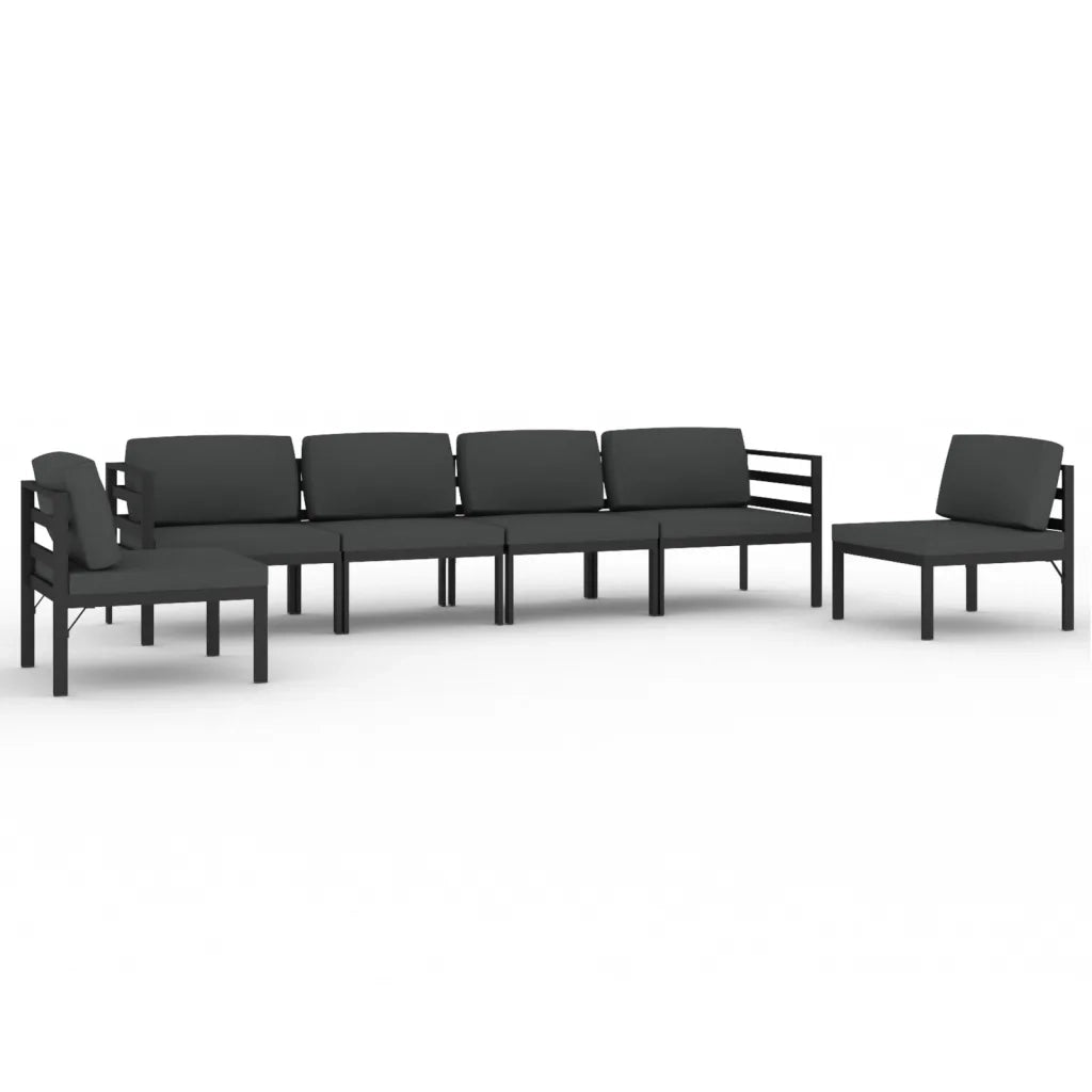Set Divani da Giardino 6 pz con Cuscini in Alluminio Antracite 3107793