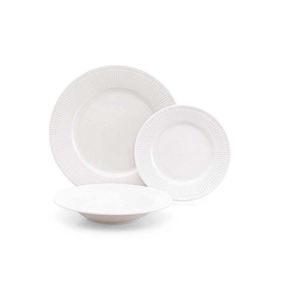 Servizio di Piatti da Tavola in Porcellana Liberty White 18 Pezzi