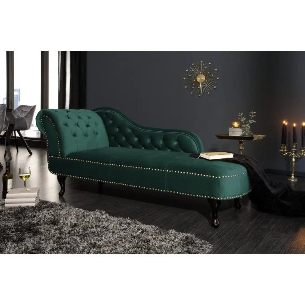 Méridienne EDGAR – Verde smeraldo – Velluto stile barocco