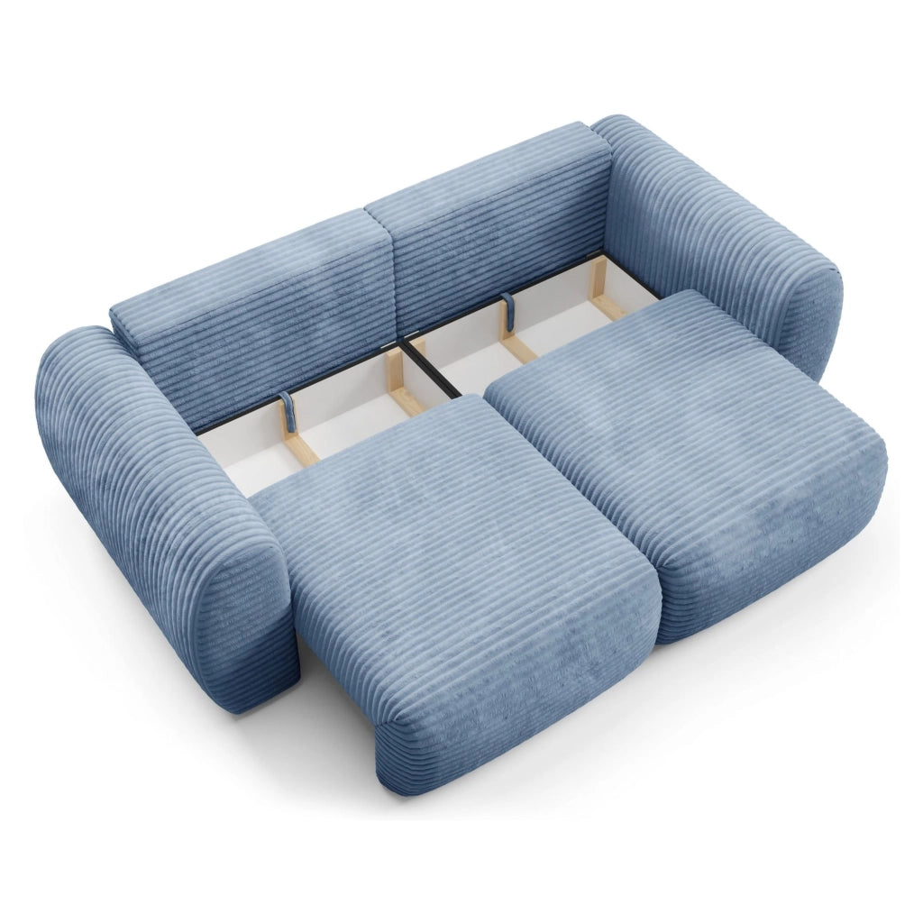 Golgi, Divano Letto 2 Posti Contenitore, 266x121 cm blu