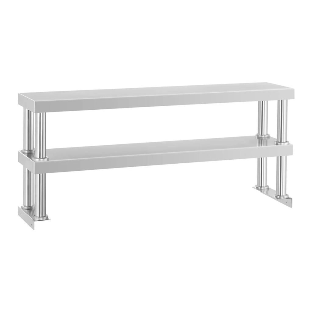 Ripiano laterale professionale 120 cm 2 livelli acciaio inox 14_0001498