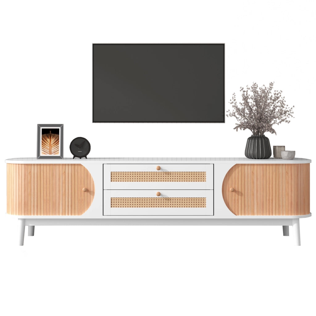 Cassettiera per TV bianca in MDF lunghezza 170 cm