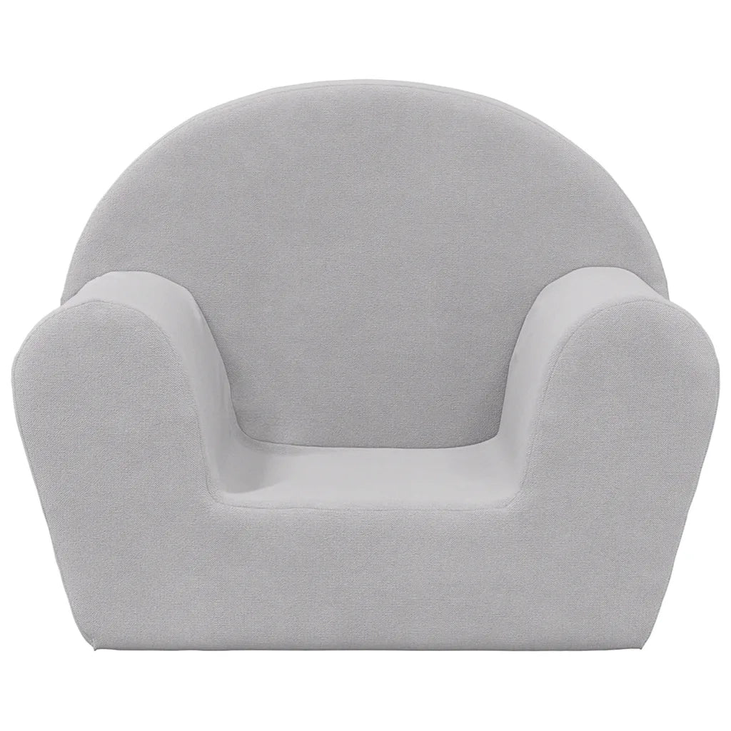 Divano per Bambini-Sofa-Divanetto Grigio Chiaro in Morbido Peluche 834503