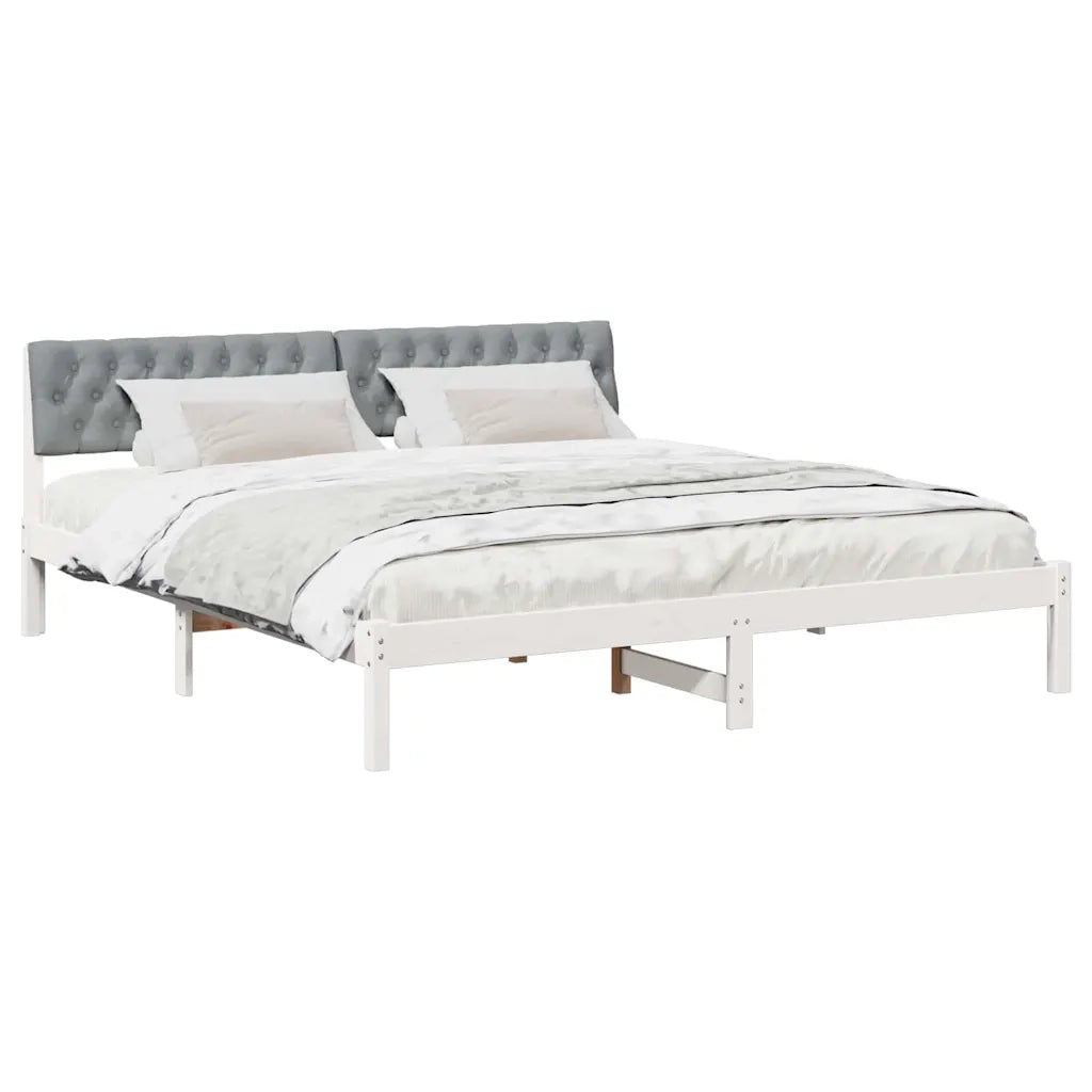 Struttura del Letto Bianco e grigio chiaro 180 x 200 cm