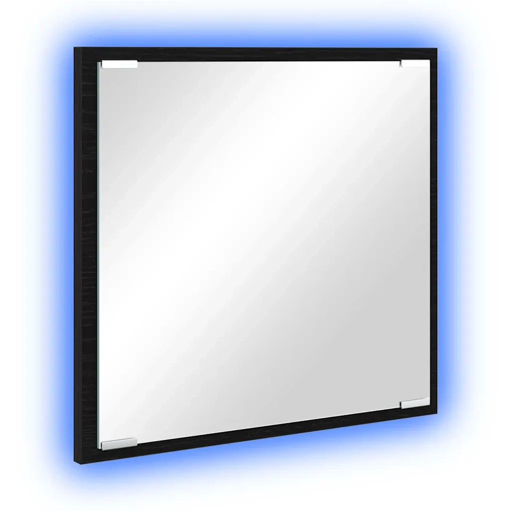 Specchio da Bagno | Specchio decorativo LED con specchio Rovere Nero 40 x 37 x 8.5 cm