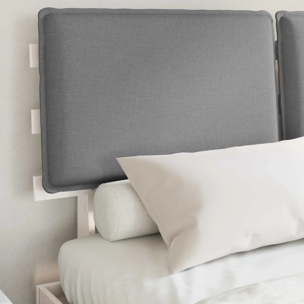 Letto con Testiera Rivestita-Struttura Letto con Testiera Grigio chiaro 140 x 190 cm 897339