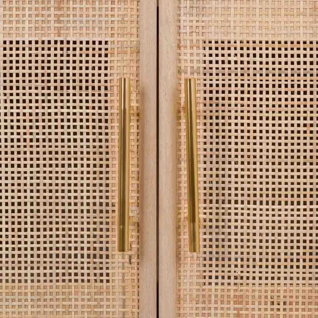 Credenza in MDF e rete, marrone, 80x37x101 cm