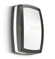 GES300- PLAFONIERA 29CM PER ESTERNO IP54 2 LUCI ATTACCO E27 COLORE ANTRACITE