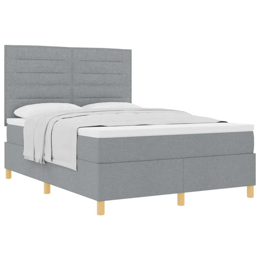 Letto a molle con materasso Grigio chiaro 140 x 200 cm Tessuto 3339546