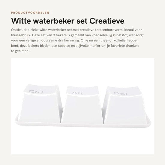 Set di bicchieri da acqua creativi a forma di tastiera - 3 pezzi - set di bicchieri da acqua riciclabili - materiale plastico sicuro per alimenti - inclusa la scatola di trasporto - set di bicchieri da acqua a forma di tazza