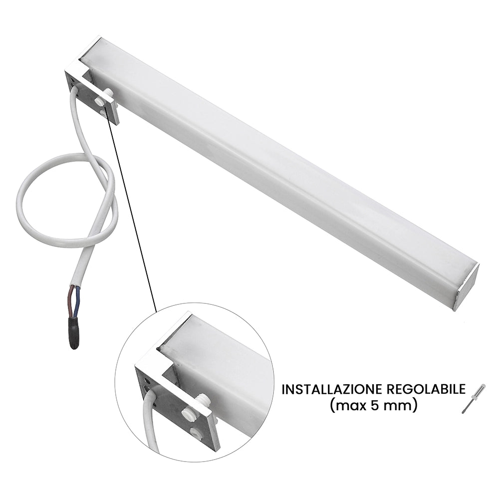 Lampada LED 26 cm cromo per specchio a filo luce naturale 4000K
