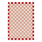 Tappeto da interno/esterno a scacchi rosa e rosso