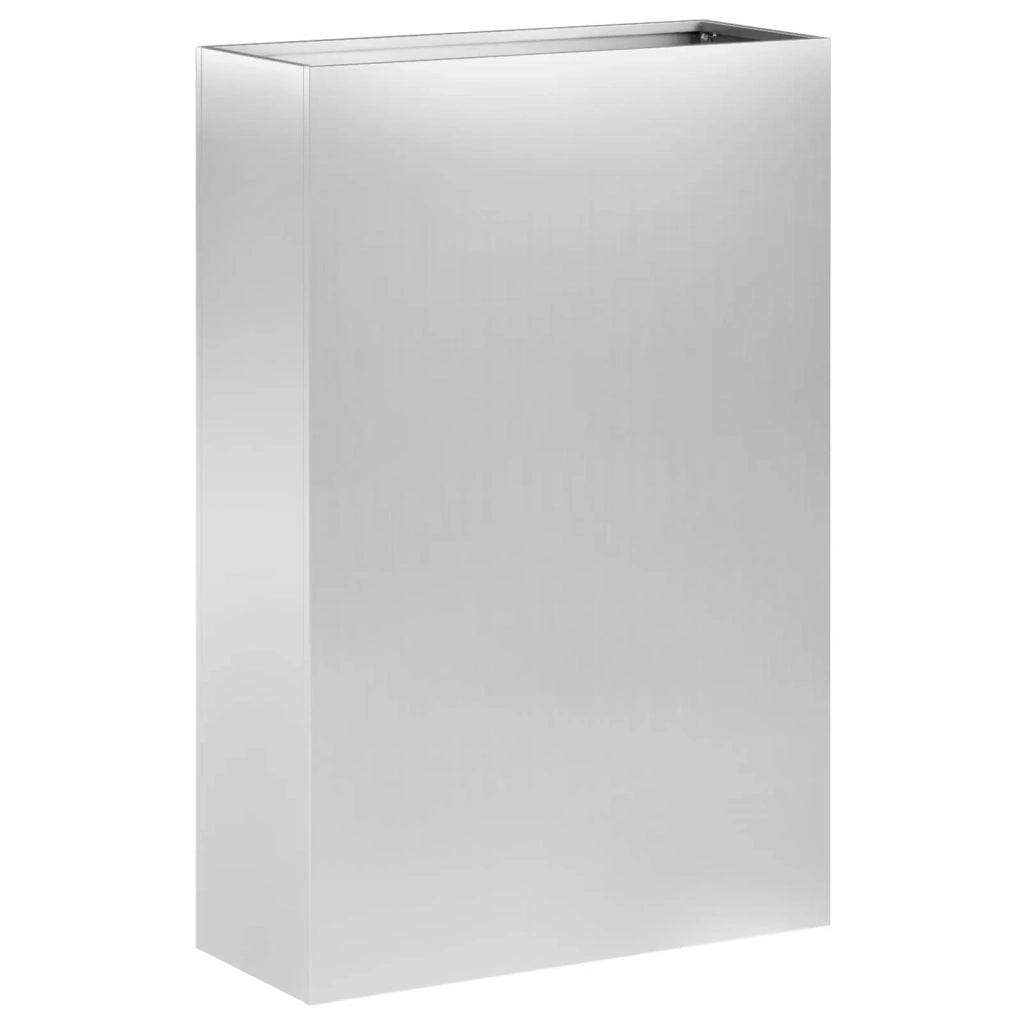 Vaso da giardino 2 pz Argento 40 x 20 x 75 cm Acciaio zincato 8005439