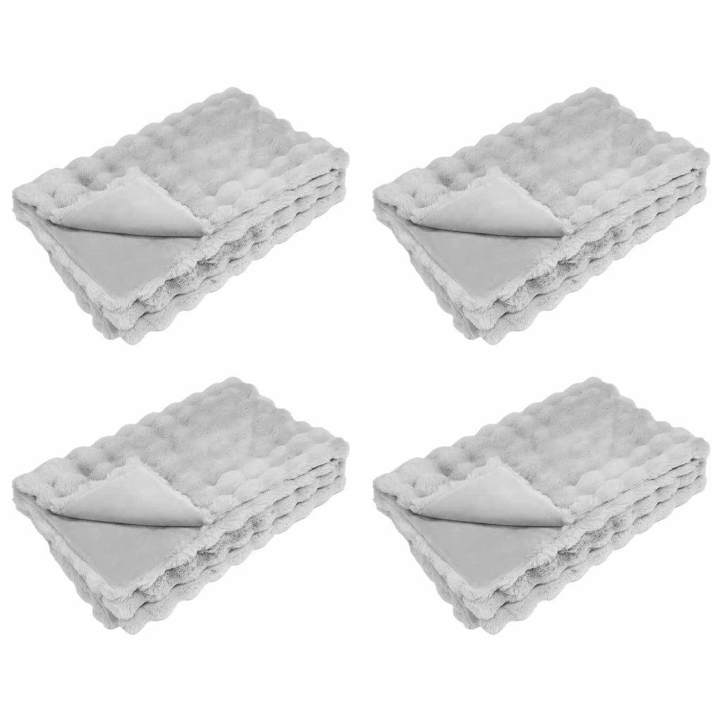 Coperta antiscivolo in sintetica di coniglio Olite 4 pcs Grigio 42021816