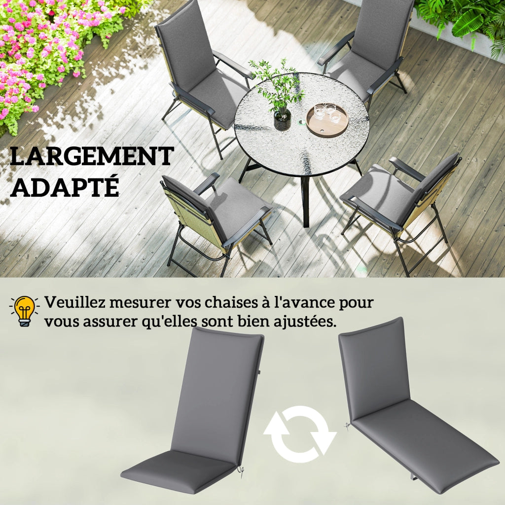 Cuscini per sedie da giardino ¨C zephmum ¨C 4 pezzi grigio 124x50x5cm