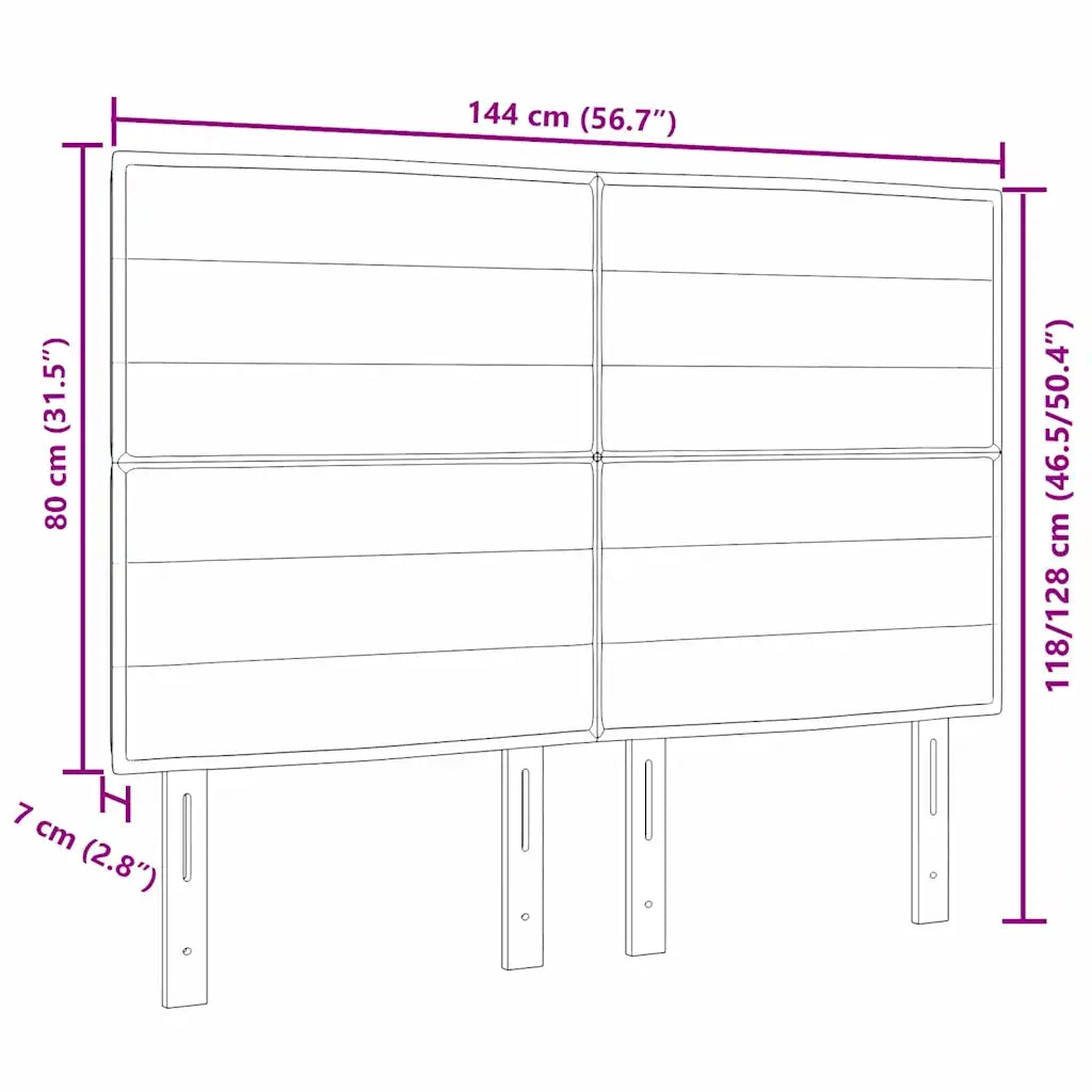 Testiera | Testata Grigio chiaro 144 cm Tessuto