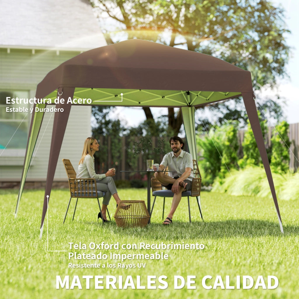 Carpa da giardino pieghevole 240x240 cm ¨C zephmum ¨C marrone