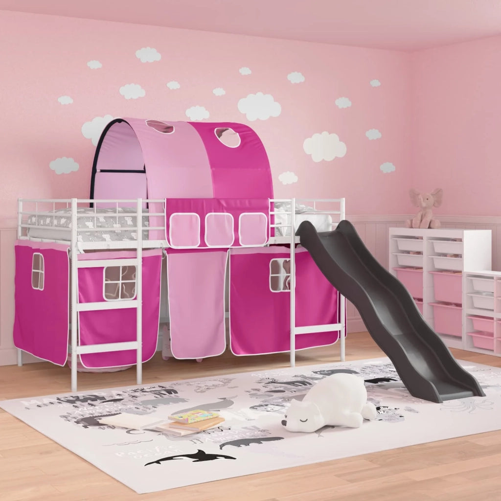 Struttura del letto loft per bambini Bianco e Rosa 80 x 200 cm 42020865