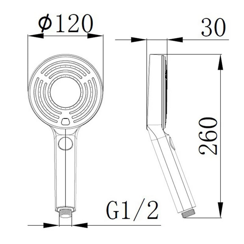Doccia 3 getti con display digitale consumo e luci LED cromata - serie Edera