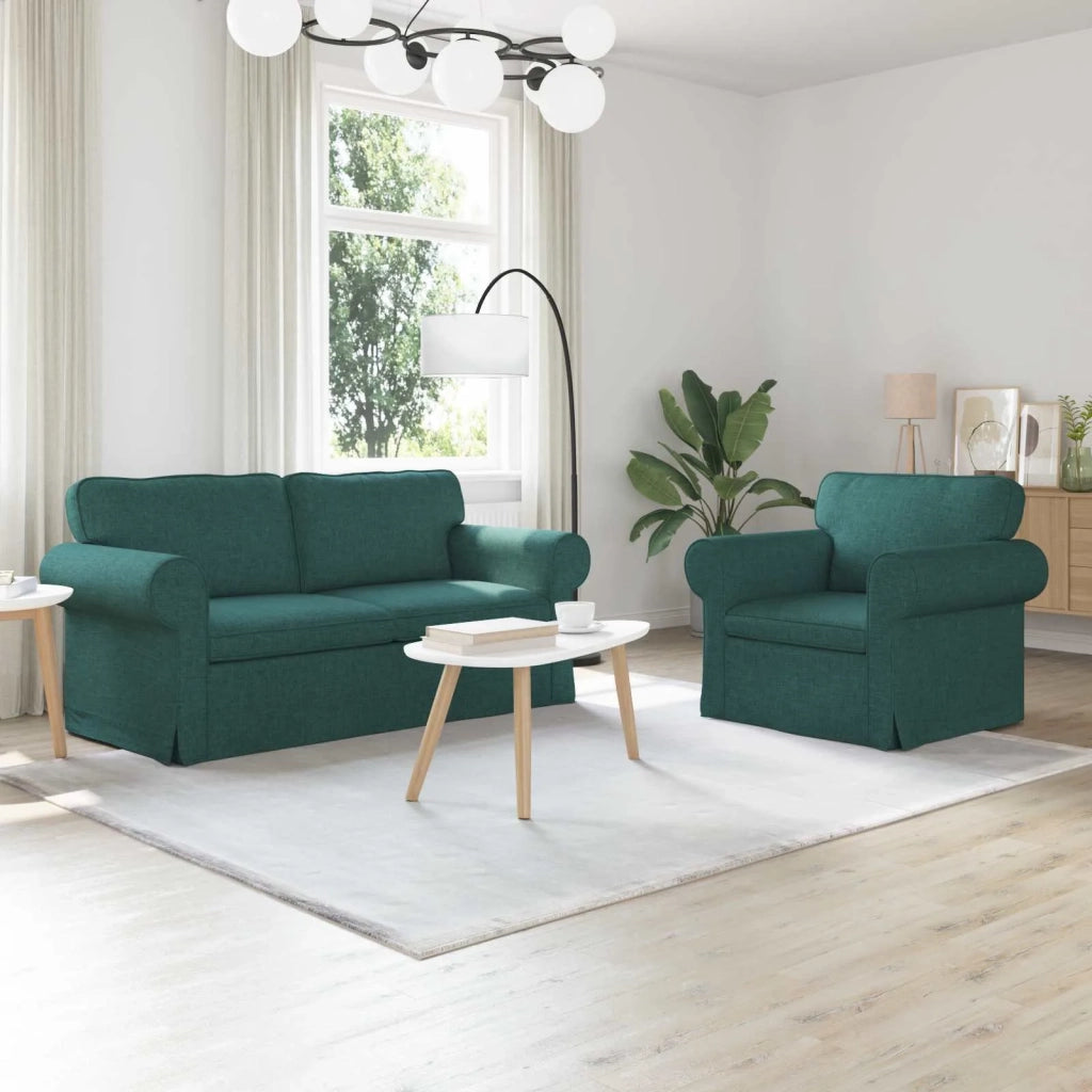 Set di divani 2 pcs Verde Scuro 175 x 82 x 80 cm Tessuto 3407533