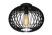 Lucide plafoniera REDA nera metallo 32cm E27 40W dimmerabile