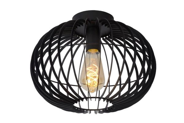 Lucide plafoniera REDA nera metallo 32cm E27 40W dimmerabile