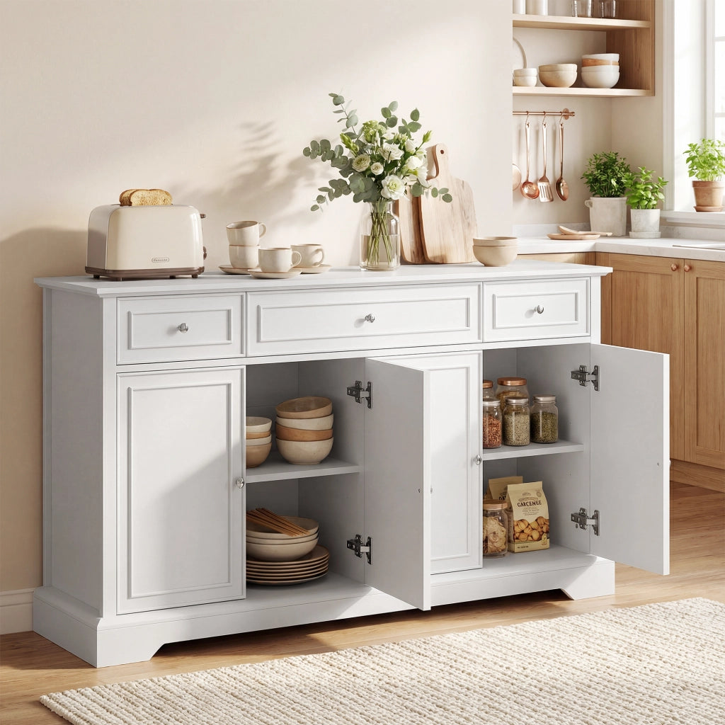 Cassettiera con 3 cassetti e 4 ante ¨C Minimal ¨C Bianco