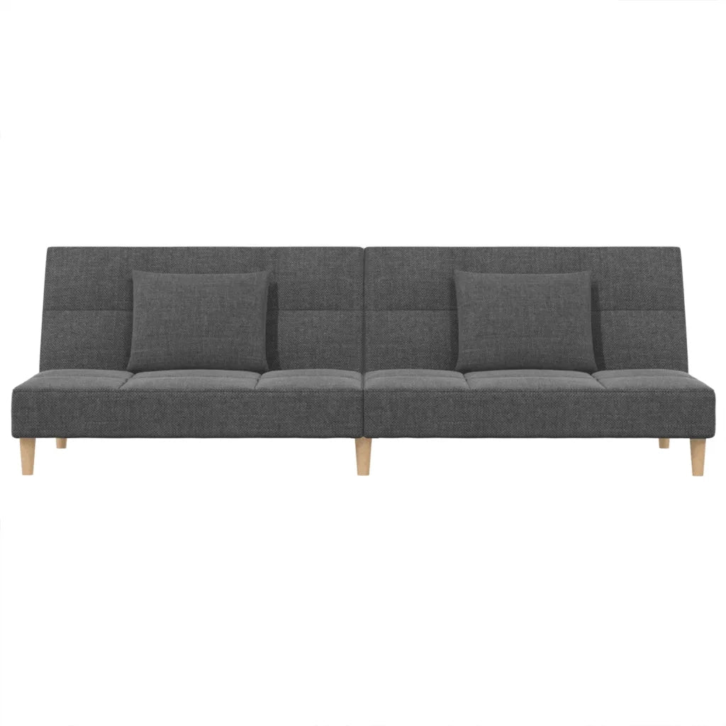 Divano letto | Sof¨¤ letto | Letto singolo a 2 Posti con 2 Cuscini Grigio Chiaro in Tessuto
