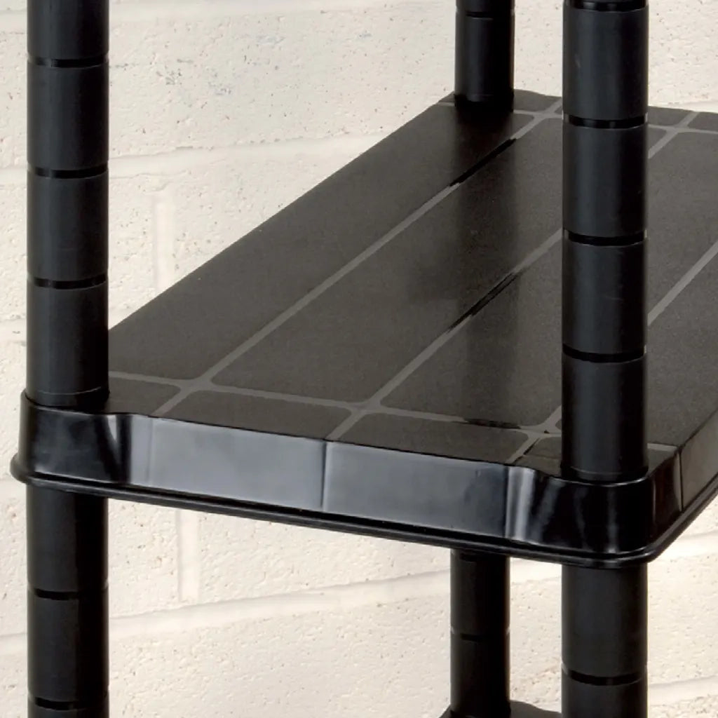 Scaffale a 4 Ripiani Nero 61x30,5x130 cm in Plastica 147683