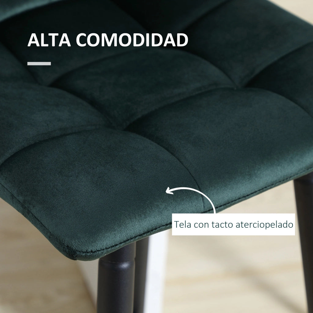 Sgabelli da Bar ¨C Minimal ¨C Verde Velluto 2 Pezzi