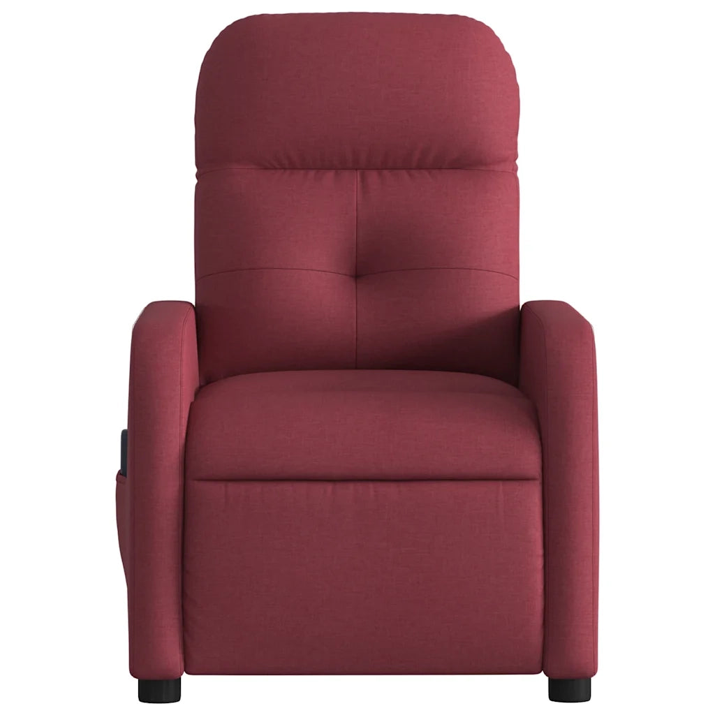 Poltrona Massaggiante | Sedia Relax Reclinabile Rosso Vino in Tessuto