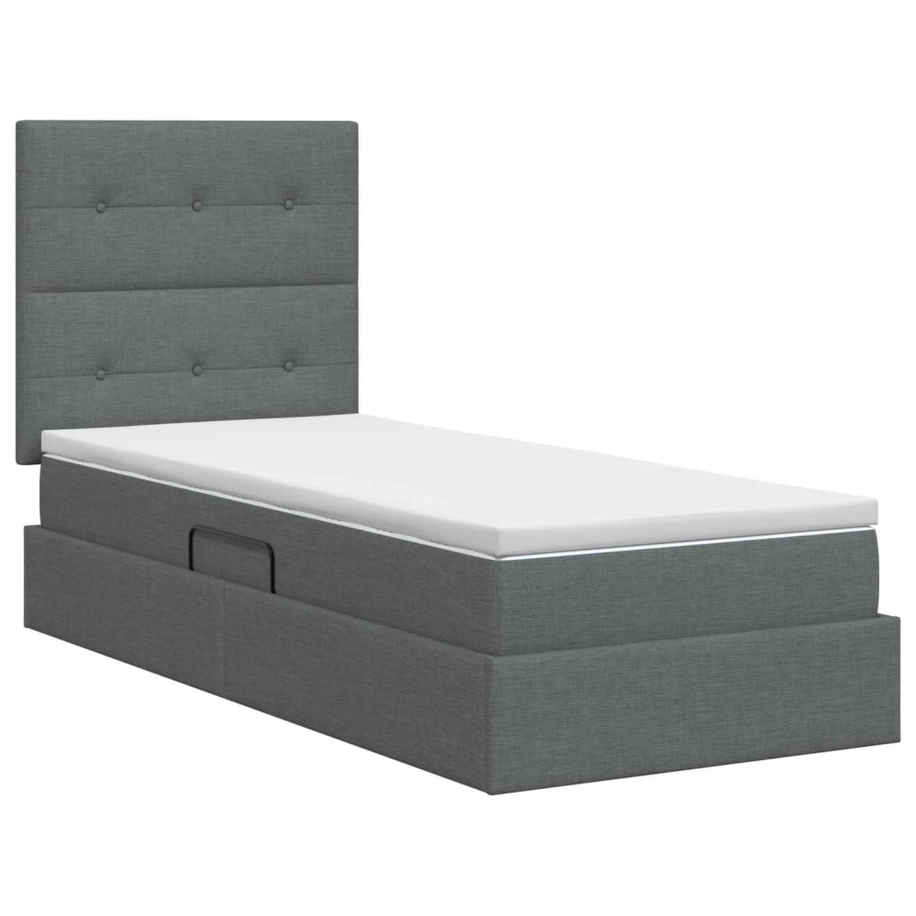 Letto con contenitore e materasso Grigio Scuro 100 x 200 cm 3459484