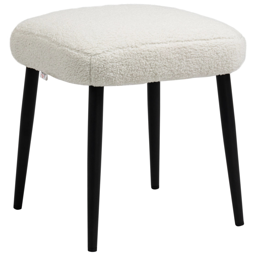 Pouf ¨C Minimal ¨C crema, tessuto boucl¨¦
