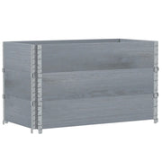 Fioriera | Cassetta per fiori | Vaso da Giardino Grigia 40x40x78 cm Legno Massello di Pino