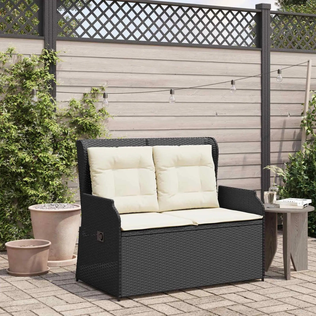 Panchina da Giardino | Panca da Giardino Nero polyrattan