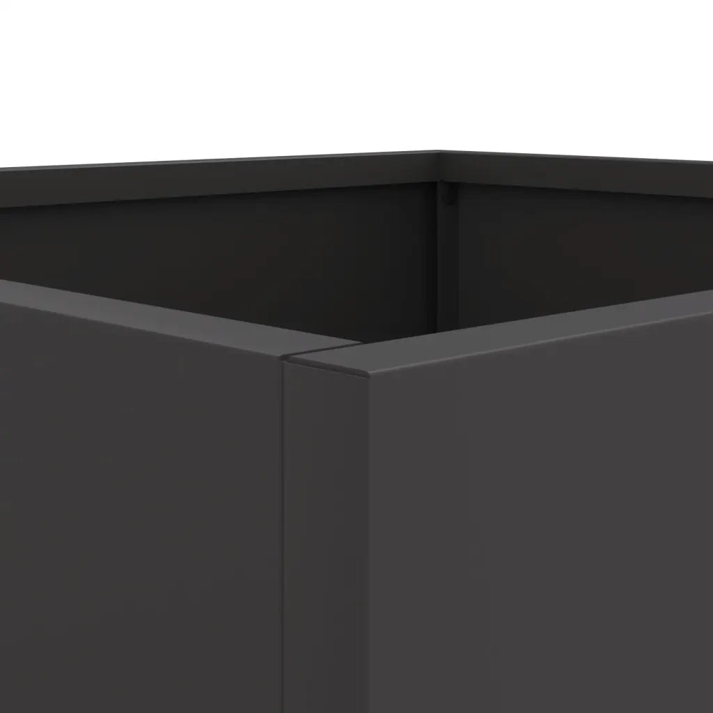 Fioriera-Vaso da Esterno-Contenitore per Piante Nera 32x29x75 cm in Acciaio
