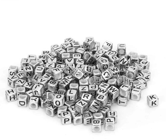 Lettere Quadrati in Acrilico 500 Stuks - 6 mm - Alfabeto Inglese - Lettere Colorate - Accessori Manuali per Gioielli DIY