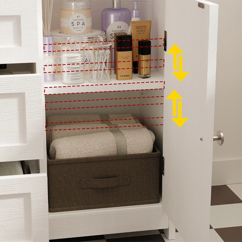 MOBILE DA BAGNO CON 3 CASSETTI – BIANCO, DA APPOGGIO, STILE LOFT