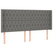 Testiera | Testata ad Orecchio GrigioScuro 203x16x118/128cm in Tessuto