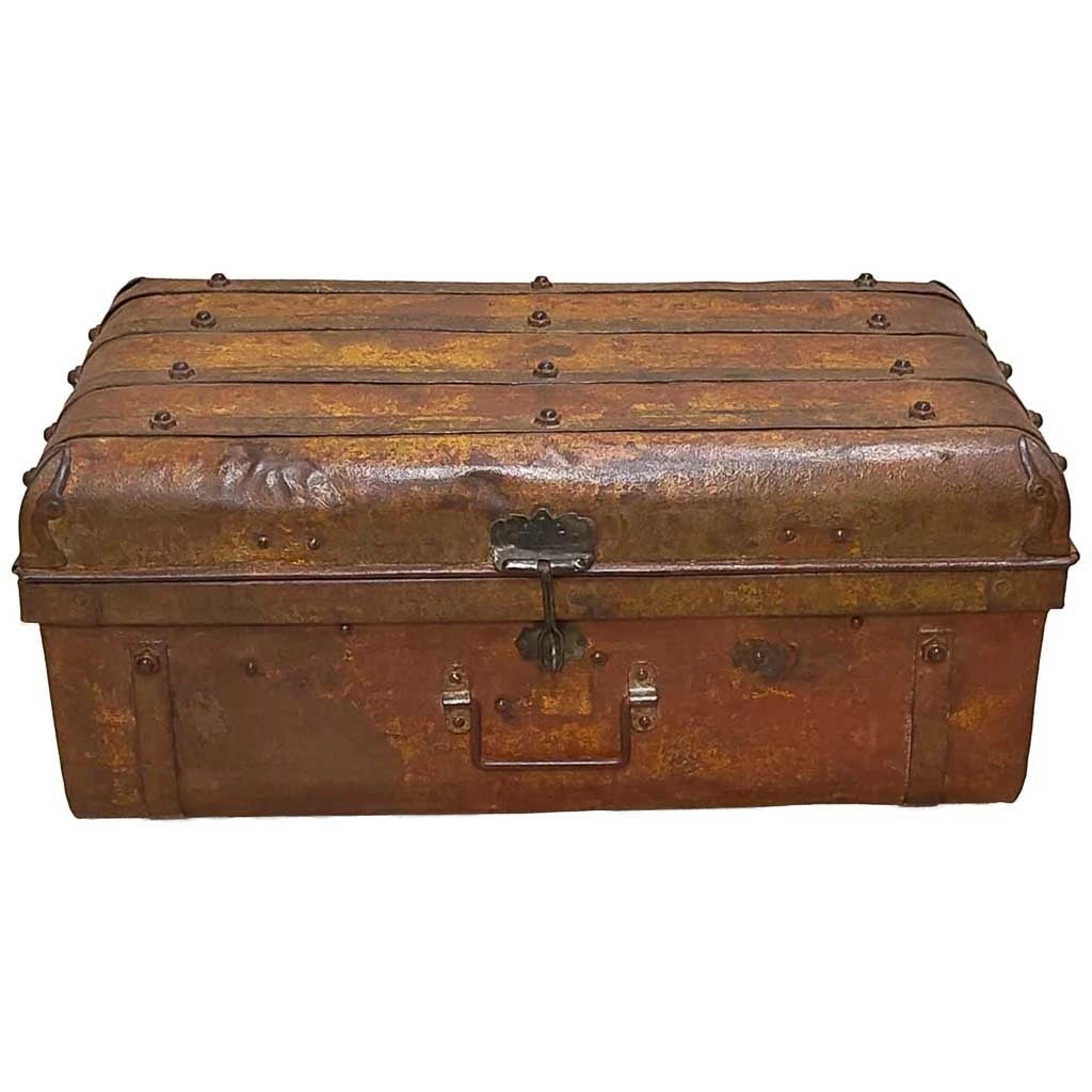 Valigia artigianale in metallo, 67x37x25h cm