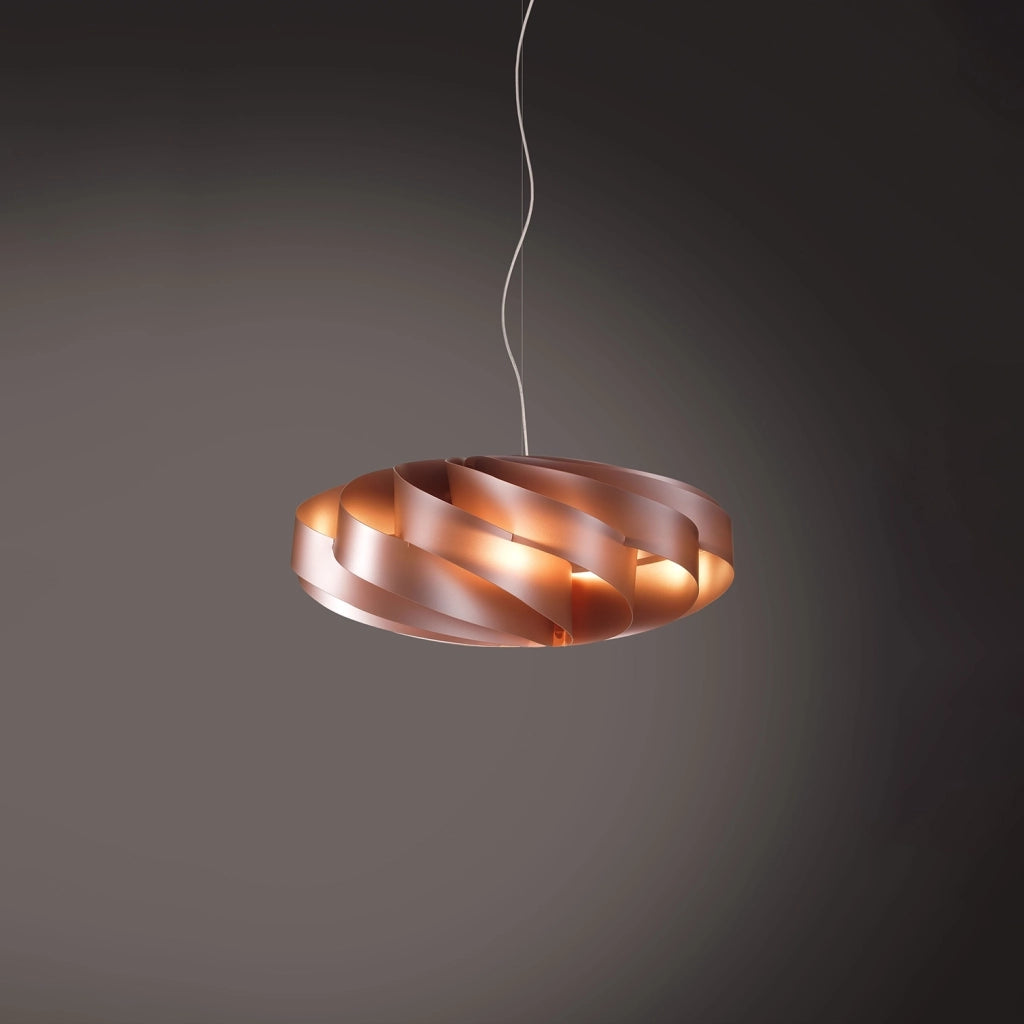 Sospensione Moderna Flat Polilux ® Rame E Metallo Cromo 1 Luce E14