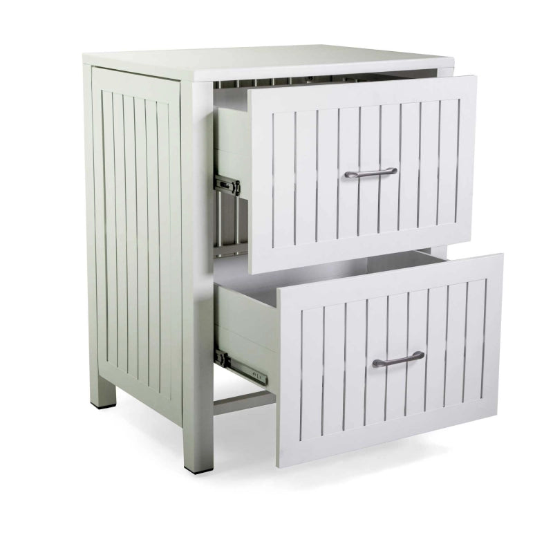 Mobiletto alluminio 2 cassetti bianco cm 70x54,5h90