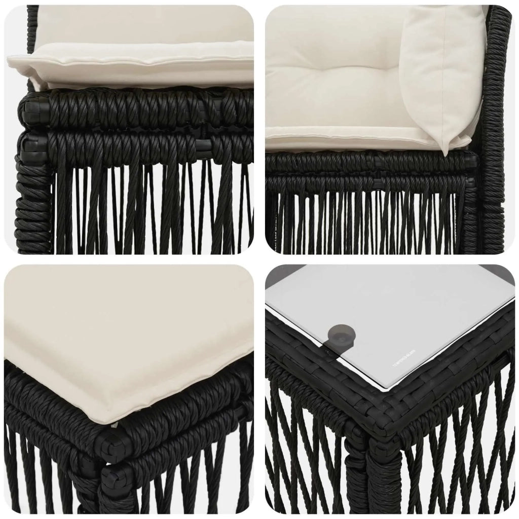 Set Divano da Giardino 9 pz Nero polyrattan 3434143