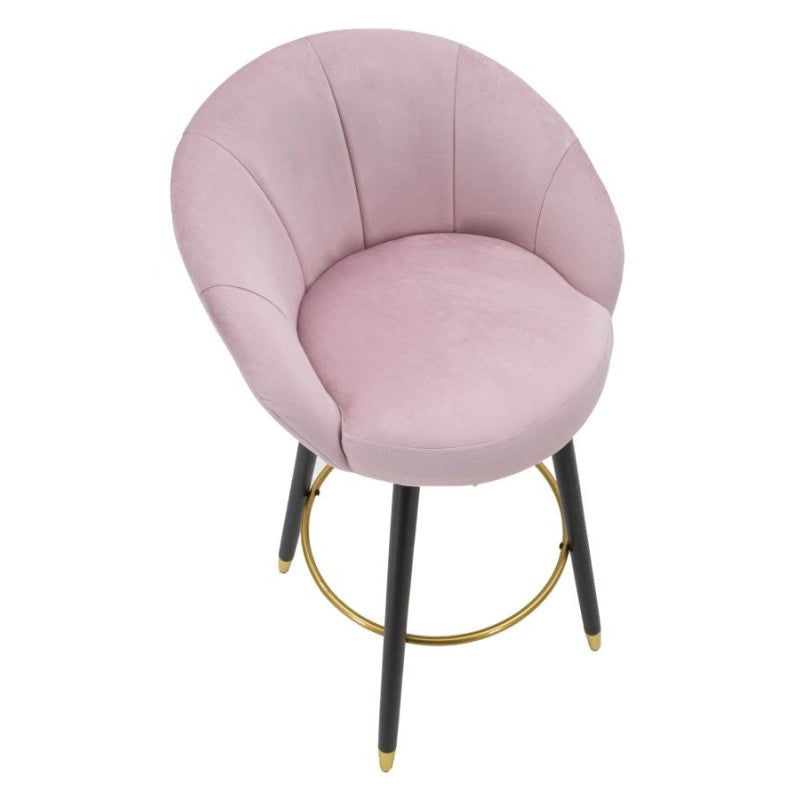Sgabello Bar Prague Rosa cm 55x56x104