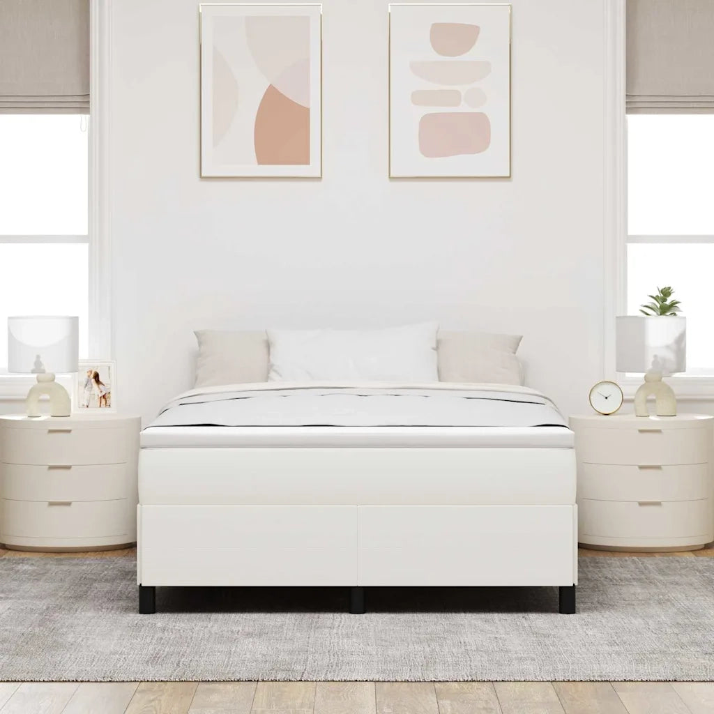 Letto a molle Crema 160 x 200 cm Tessuto in Cords 42006979