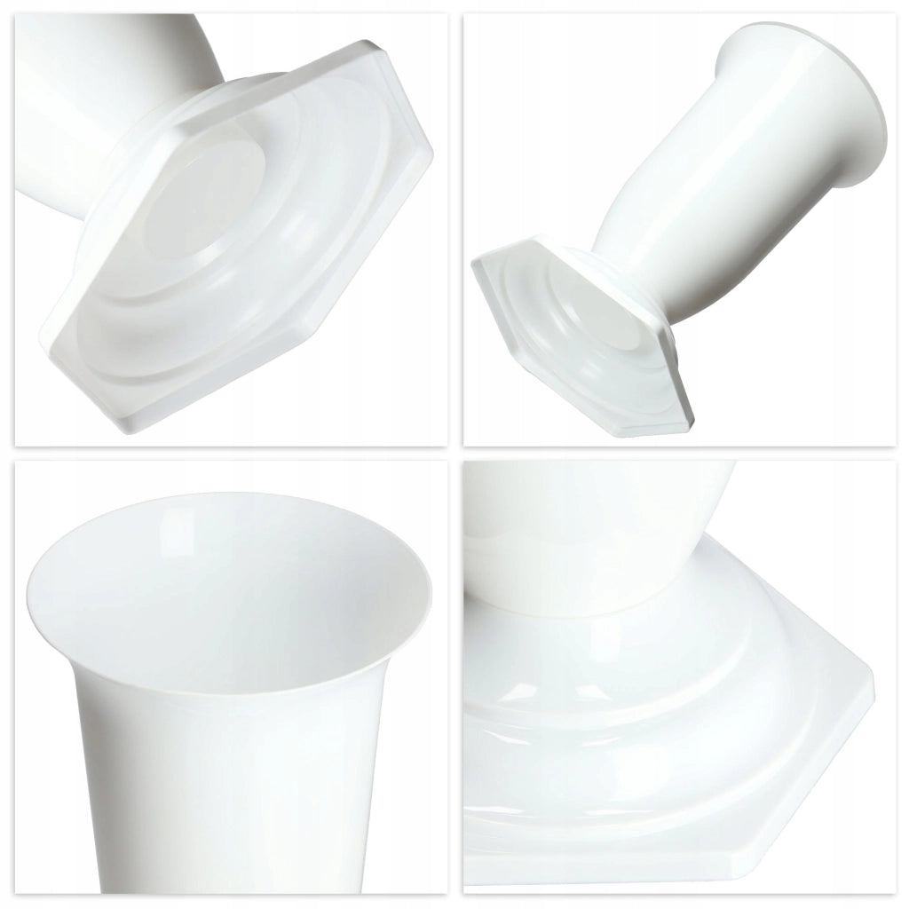 Vaso/bottiglia KADAX per cimitero, tomba, funerale, in plastica bianca, 23 cm, resistente al gelo.